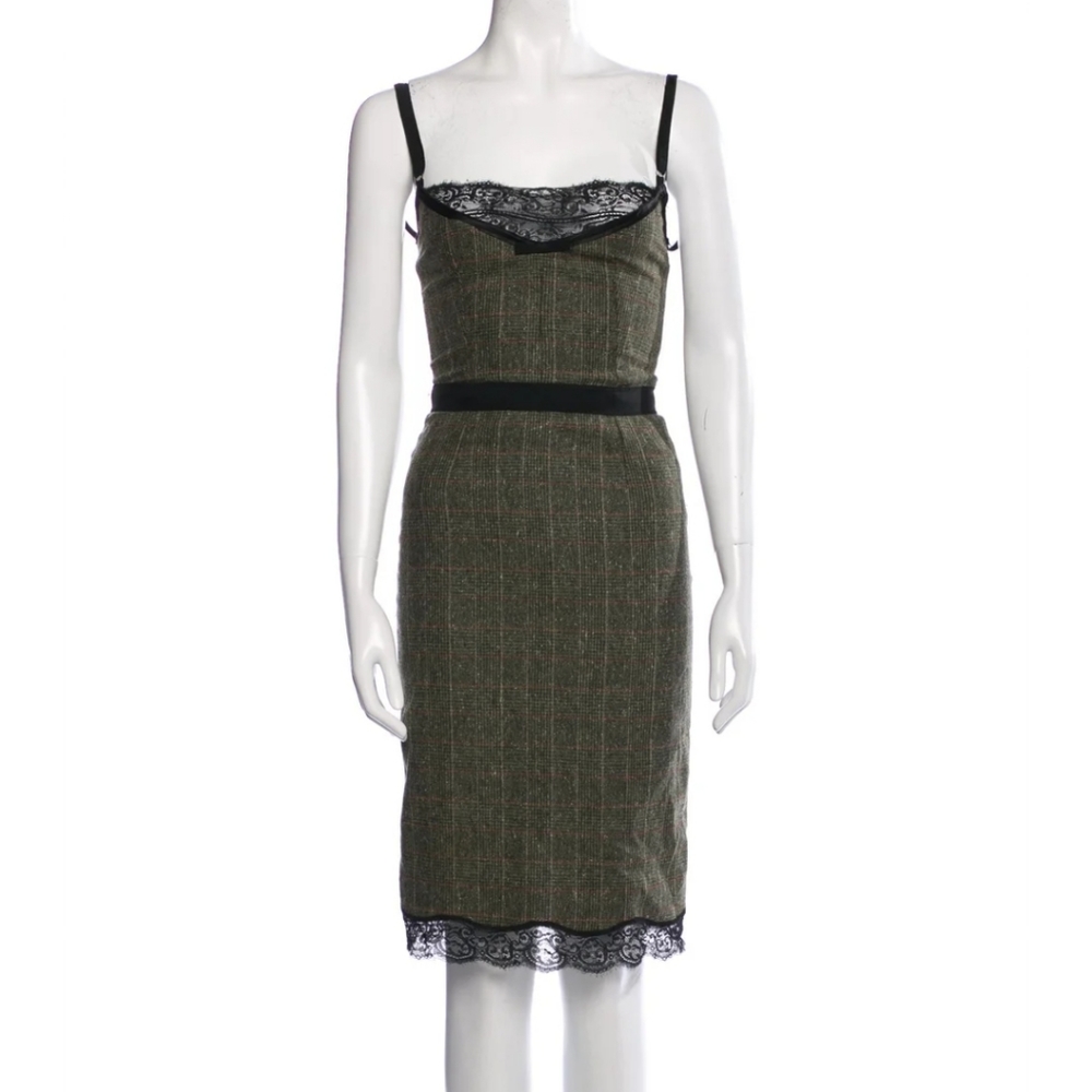 D&GPlaid Print Knee-Length Dress
